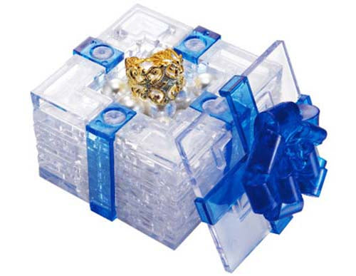 3D Crystal Puzzle - Red Ribbon Gift Box