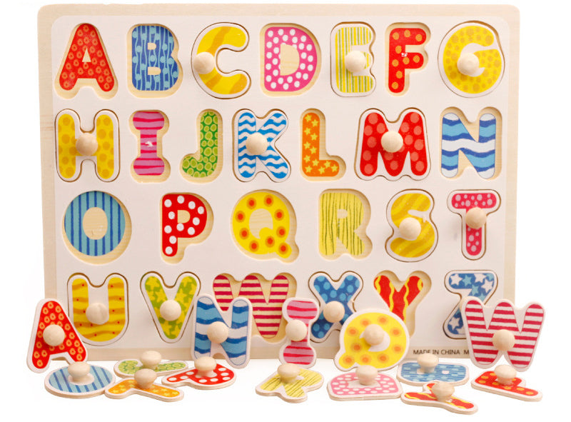 Wooden Puzzle w-handle - Uppercase Alphabet