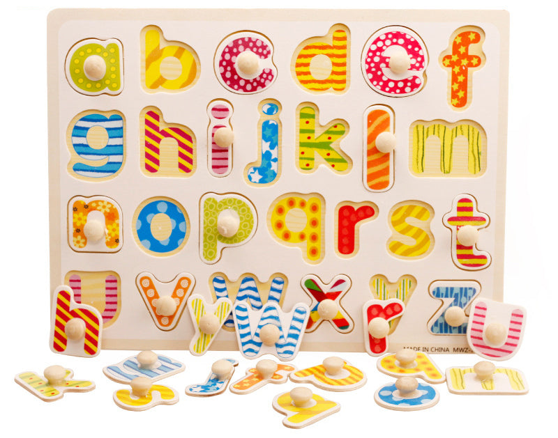 Wooden Puzzle w-handle - Lowercase Alphabet