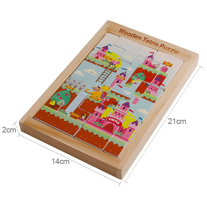 Wooden TETRIS Puzzle