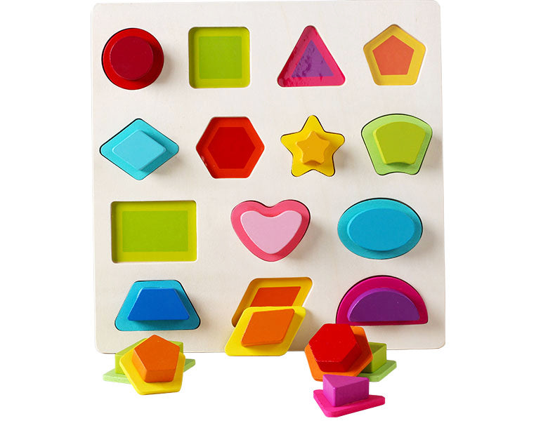 Wooden Shape and Color Pairing Board