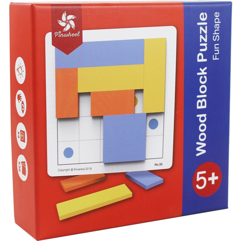 Pinwheel Wood Block Puzzle - Fun Shape (Level 3)