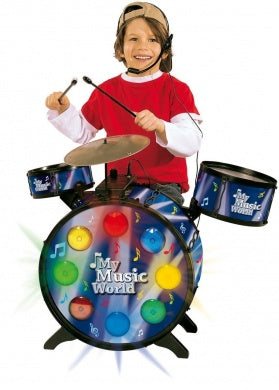 My Music World-Drum Kit(With Electronics Lights,Stool)