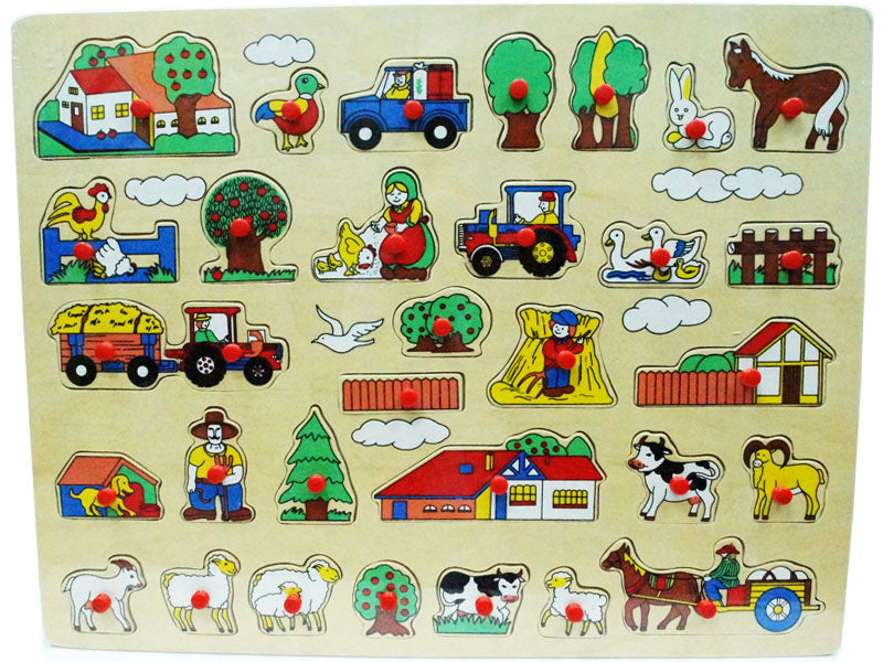 Farm wooden peg puzzle