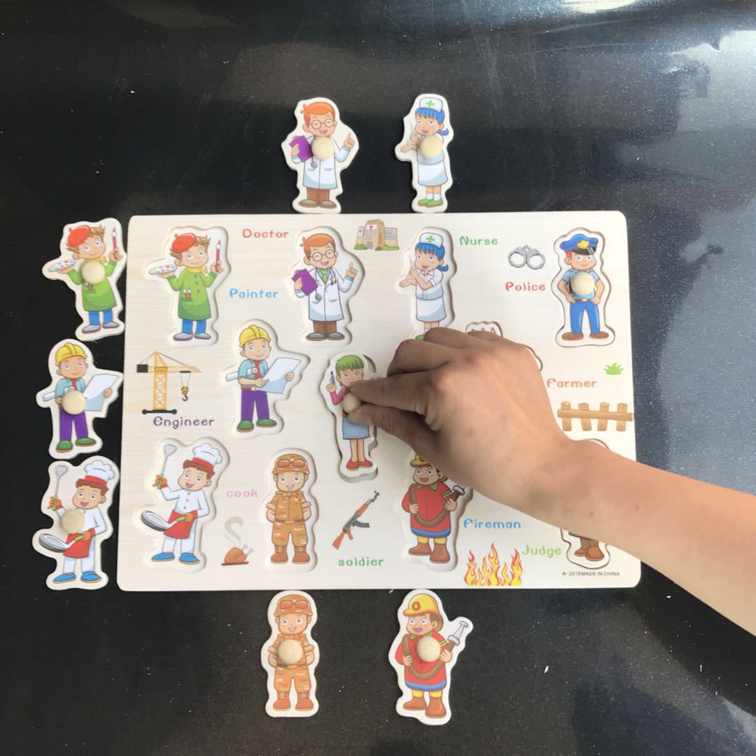 Wooden Puzzle w-handle - Occupation