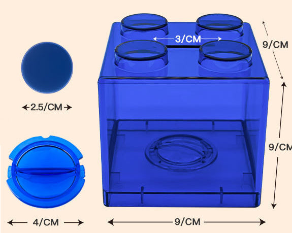 Transparent Block Piggy Bank with Coins