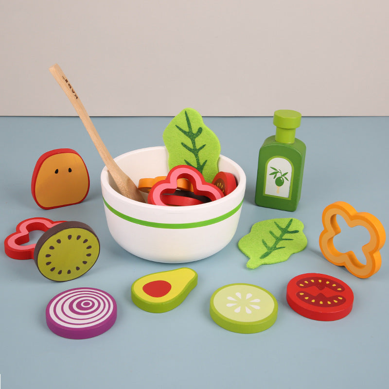 Wooden Fruit and Vegetable Salad