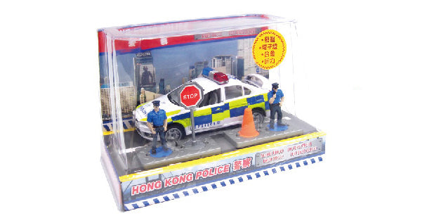 Die Cast Metal Pull Back Action Police Set
