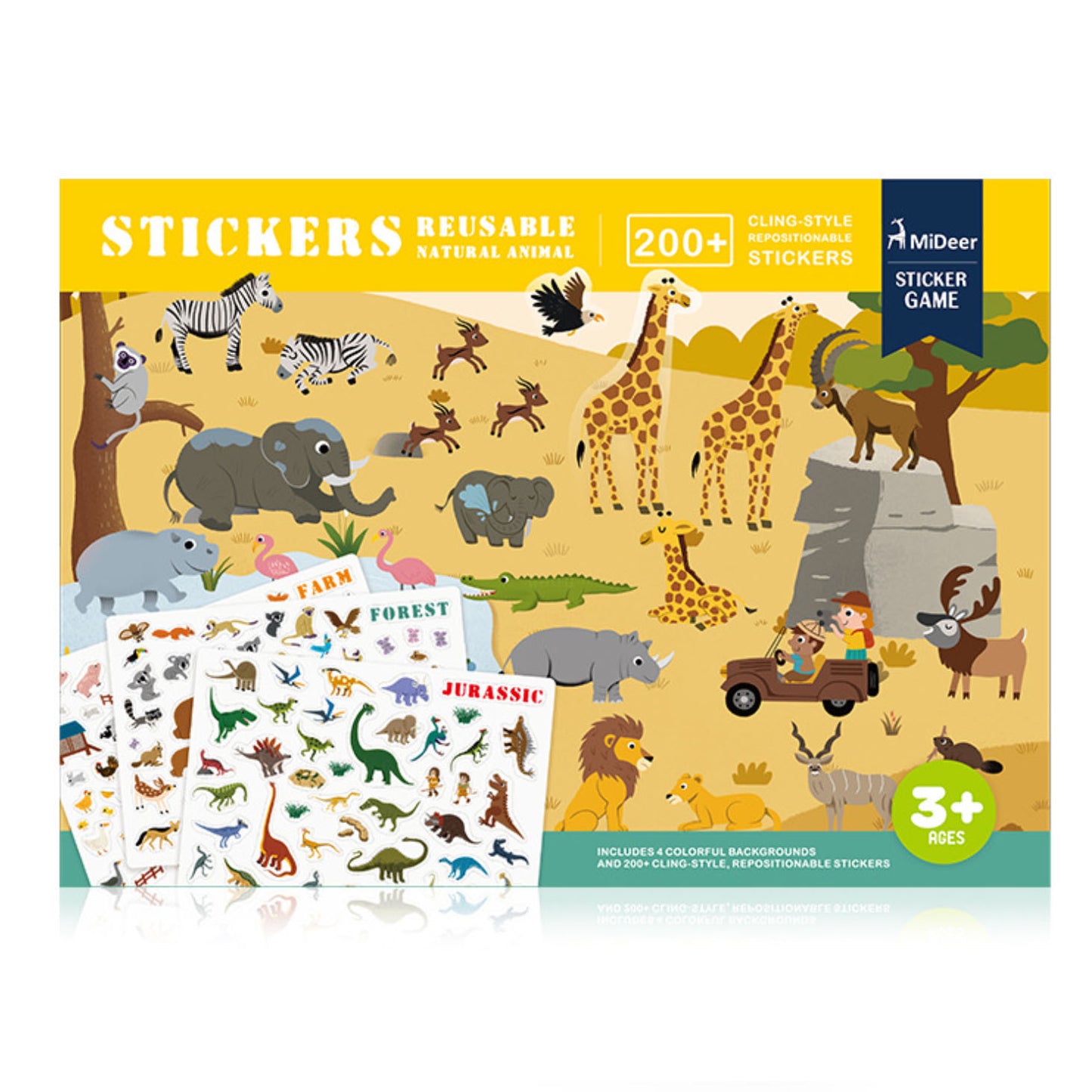 MIDEER REUSABLE STICKERS - NATURE ANIMAL