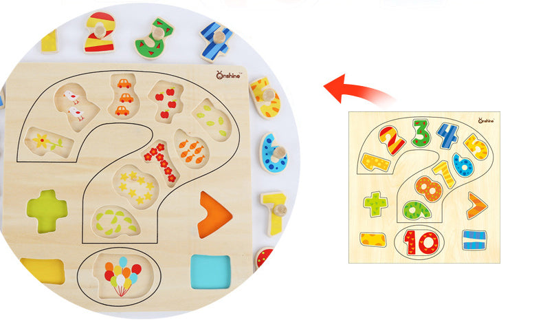 Wooden Puzzle w-handle - Numbers Puzzle