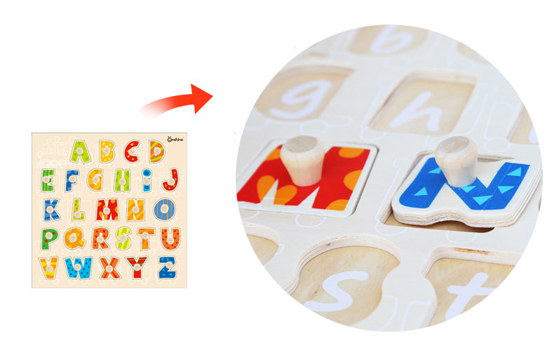 Wooden Puzzle w-handle - Alphabet Puzzle