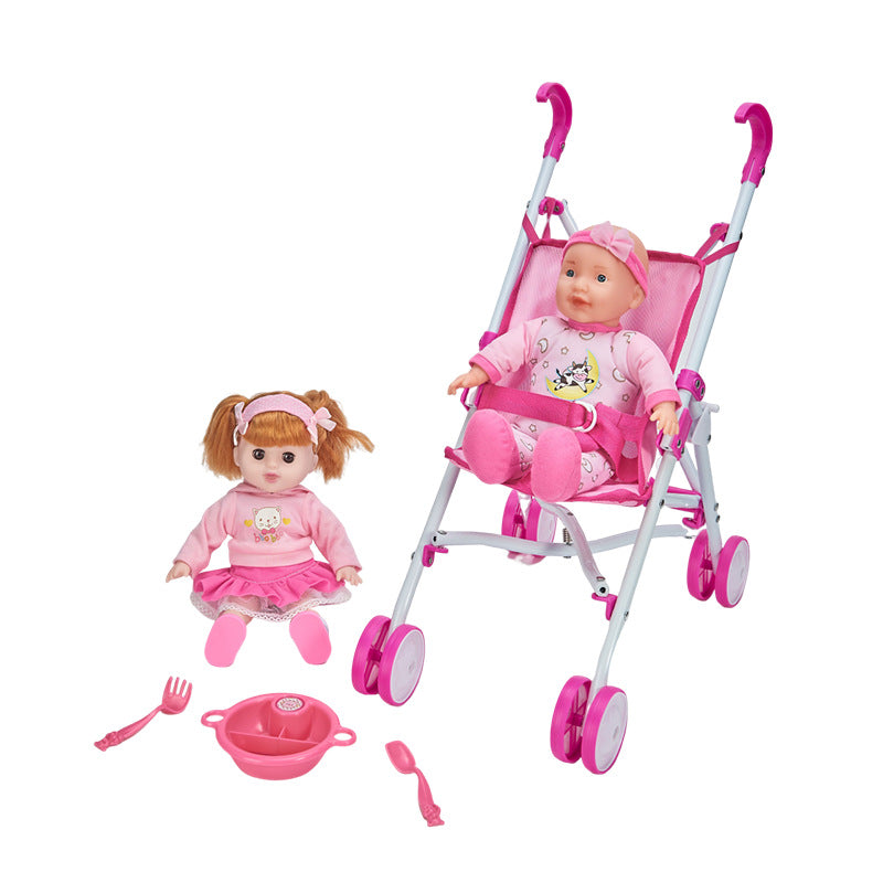 Haoyile Korean Doll (30cm) with baby stroller