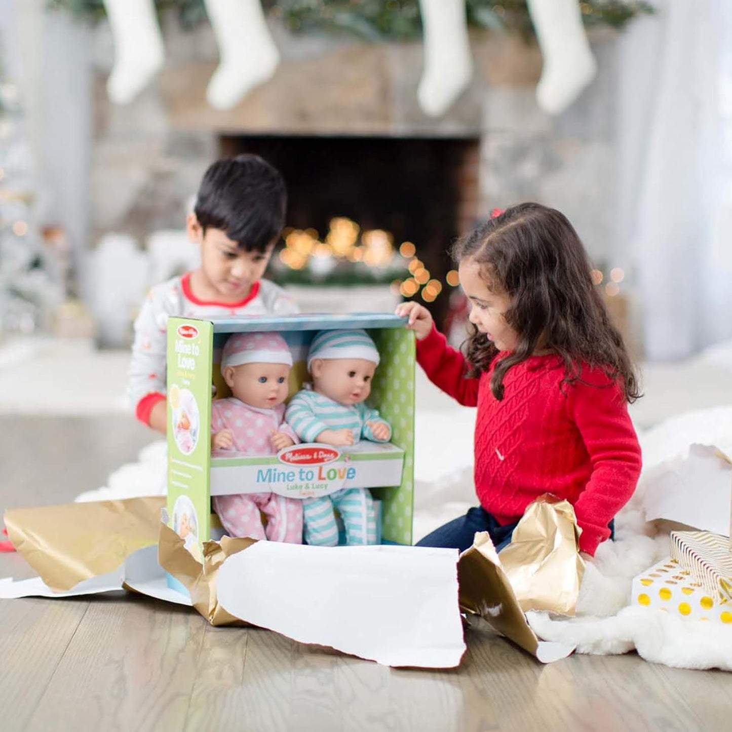 15" Mine to Love Twins Luke & Lucy Baby Dolls