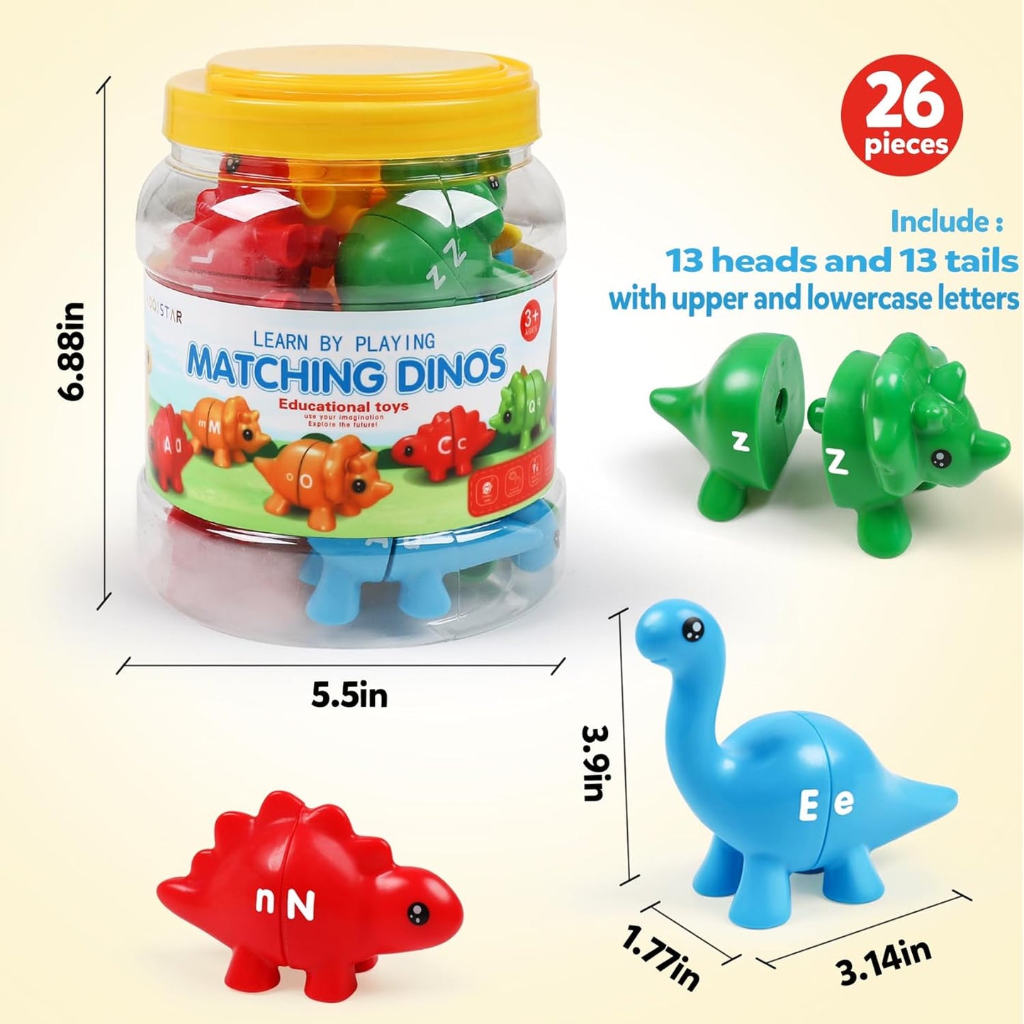 AIQISTAR Matching Dinos - Alphabet