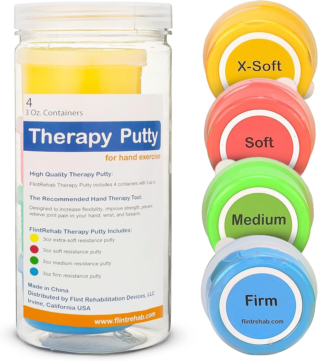 FlintRehab Therapy Putty (4 Pack x 3Oz)