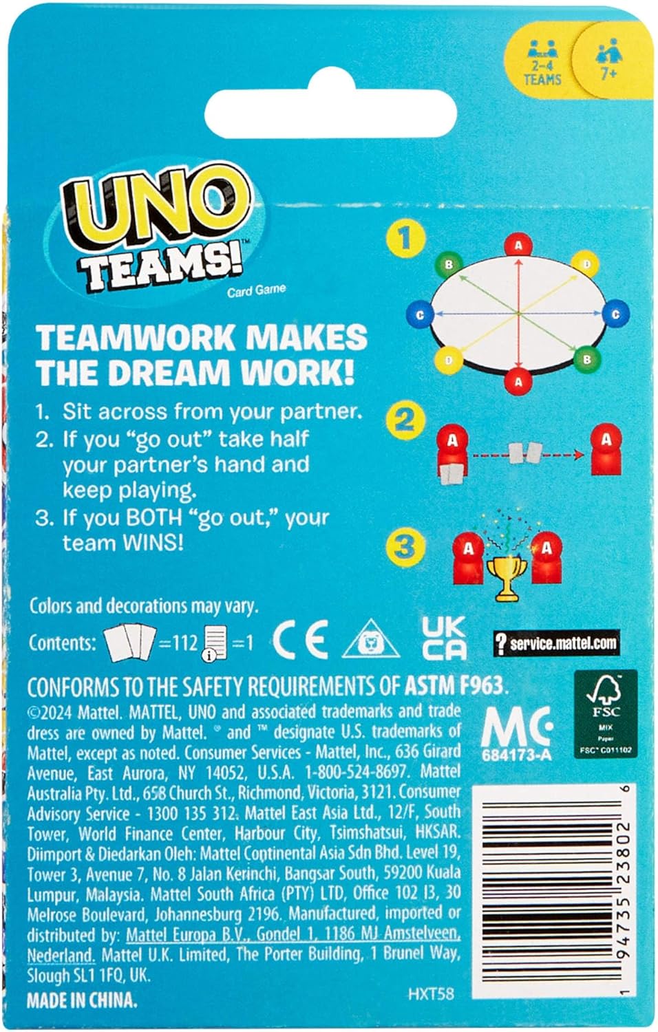 UNO Teams Card Game