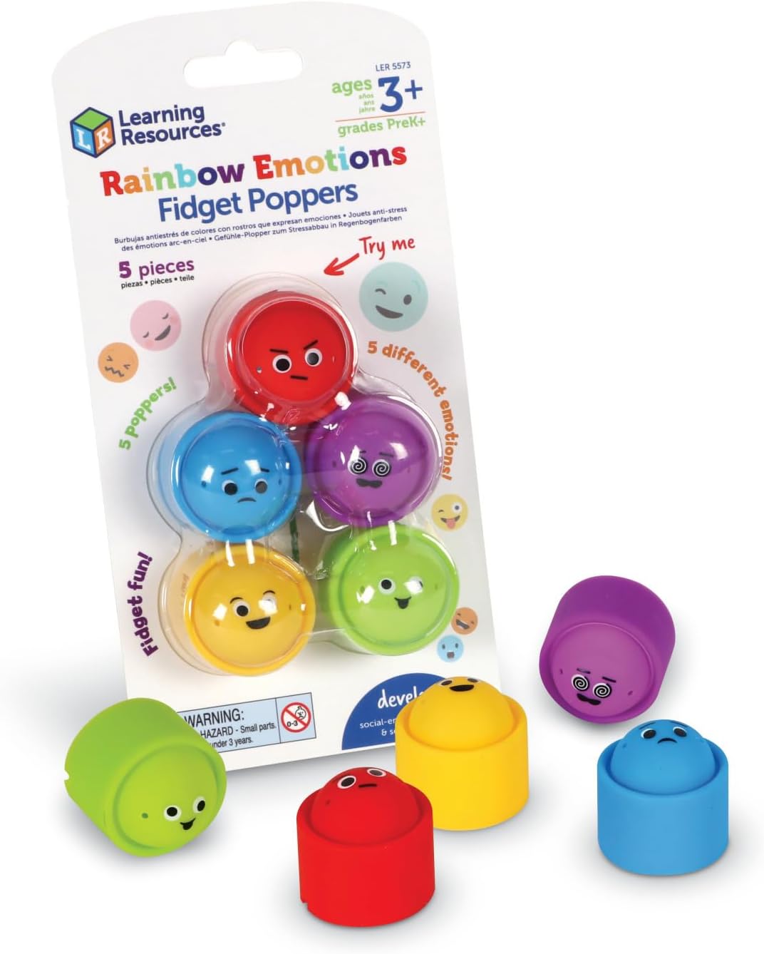 Rainbow Emotion Fidget Poppers（5 件）