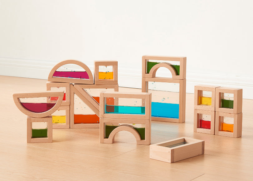 Masterkidz Wooden sensory Liquid Blocks(18 Pieces)