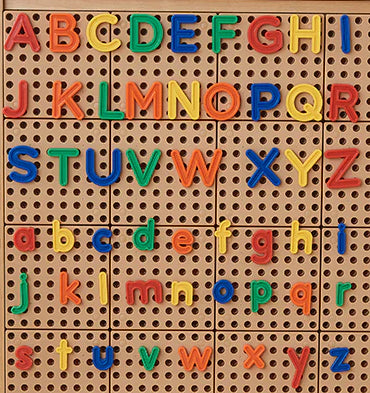 STEM WALL- Uppercase and Lowercase Alphabet Pegs (122pcs)