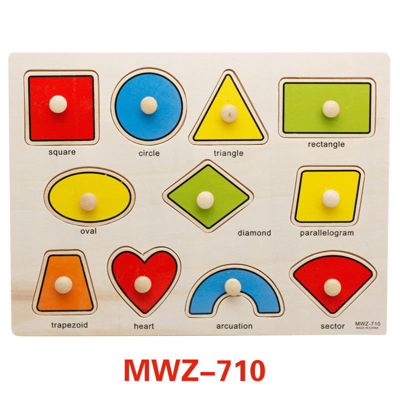 Wooden Puzzle w-handle - Shapes
