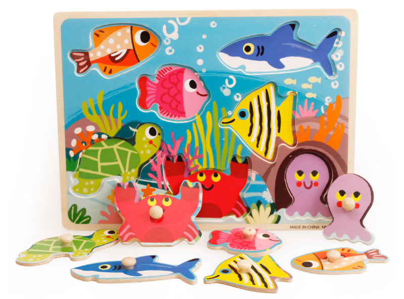 Wooden Puzzle w-handle - Sea Creature