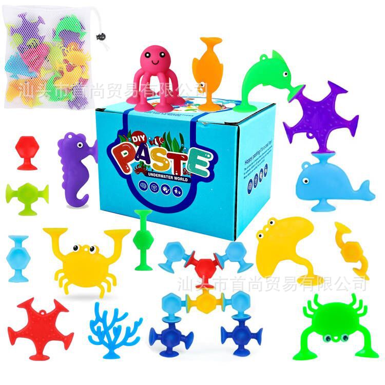 DIY PASTE Silicone Bath Sucker Toys