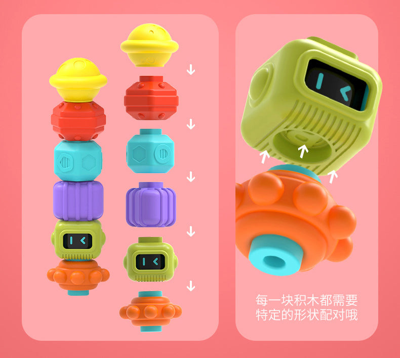 2 in 1 Rainbow Sensory Shape Stacking Toy