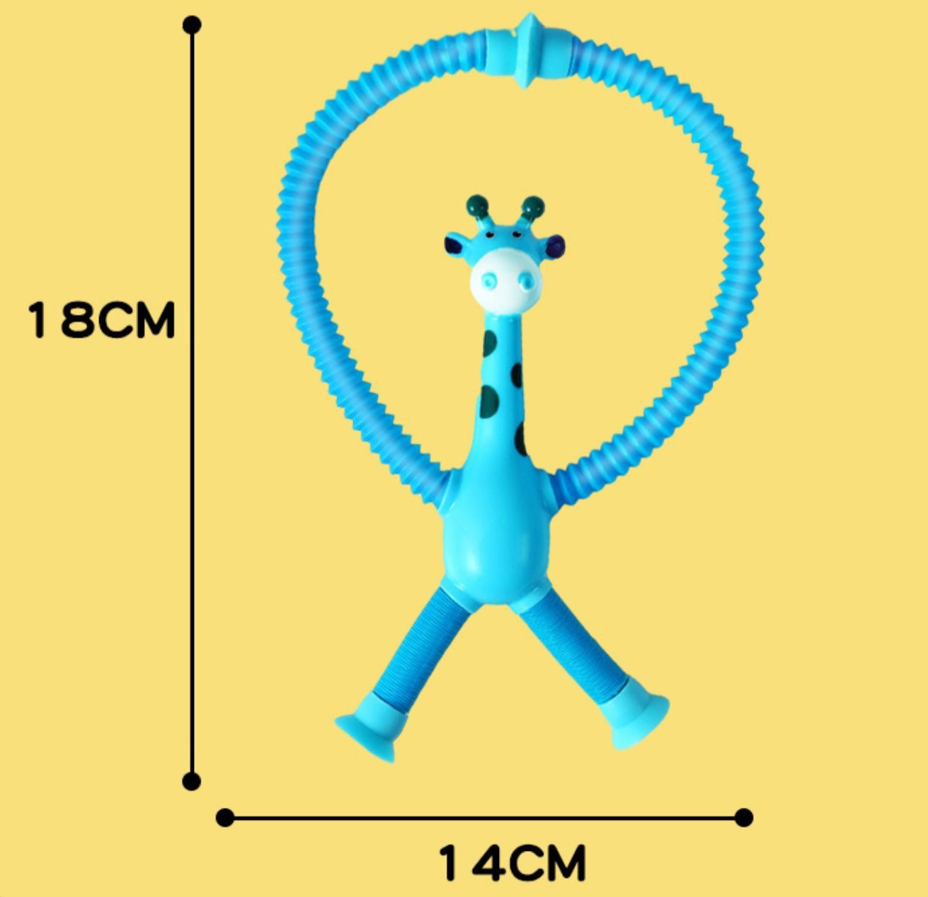 Retractable Pop Tubes Giraffe with Suction Cup