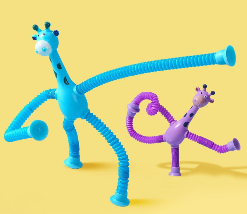 Retractable Pop Tubes Giraffe with Suction Cup
