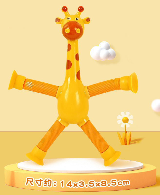 Retractable Pop Tubes Giraffe with Suction Cup