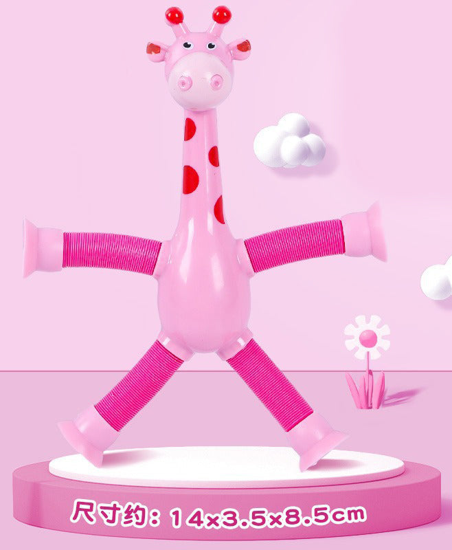 Retractable Pop Tubes Giraffe with Suction Cup
