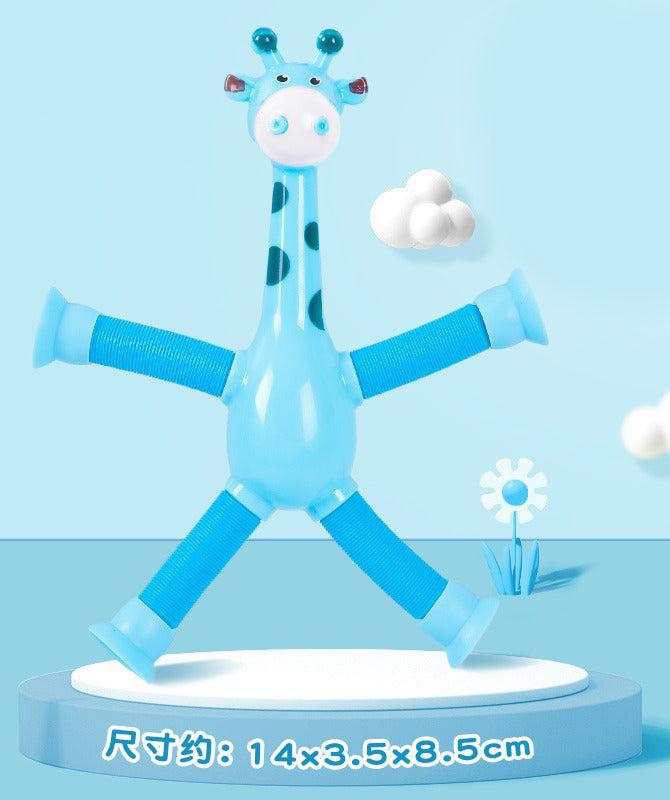 Retractable Pop Tubes Giraffe with Suction Cup