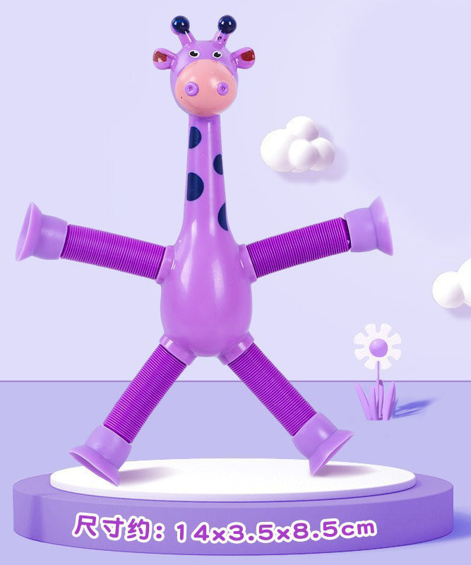Retractable Pop Tubes Giraffe with Suction Cup