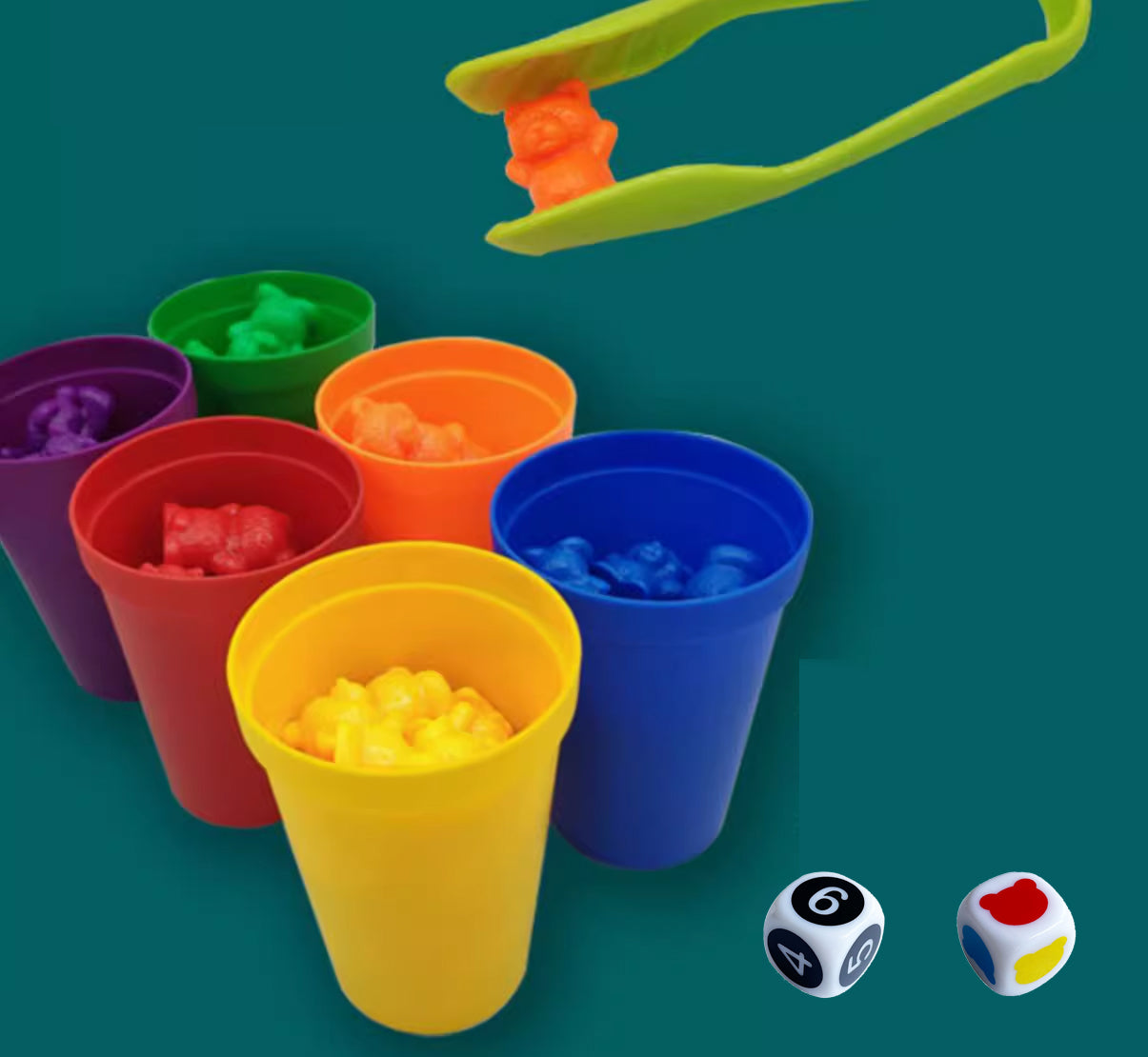 Rainbow Bear Counting Set with Balance Seesaw