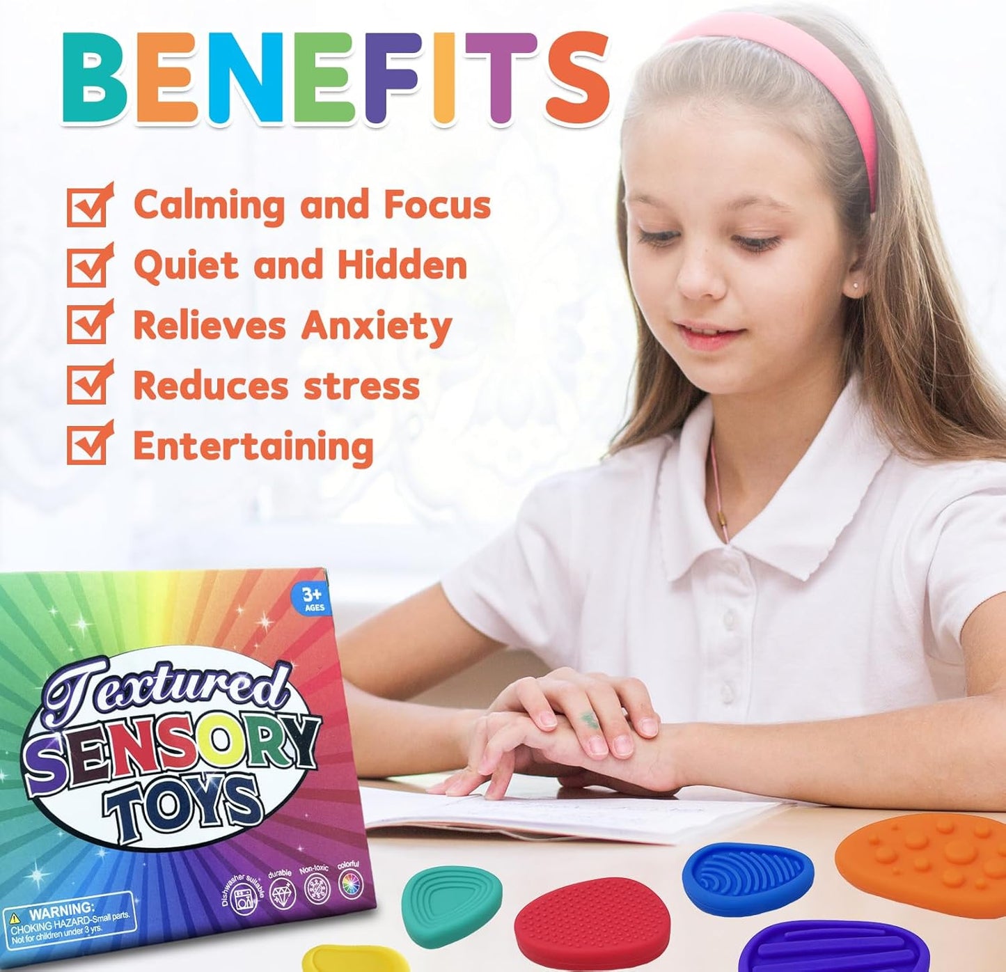Fidget Toys - Textured Sensory Stone (6pcs)