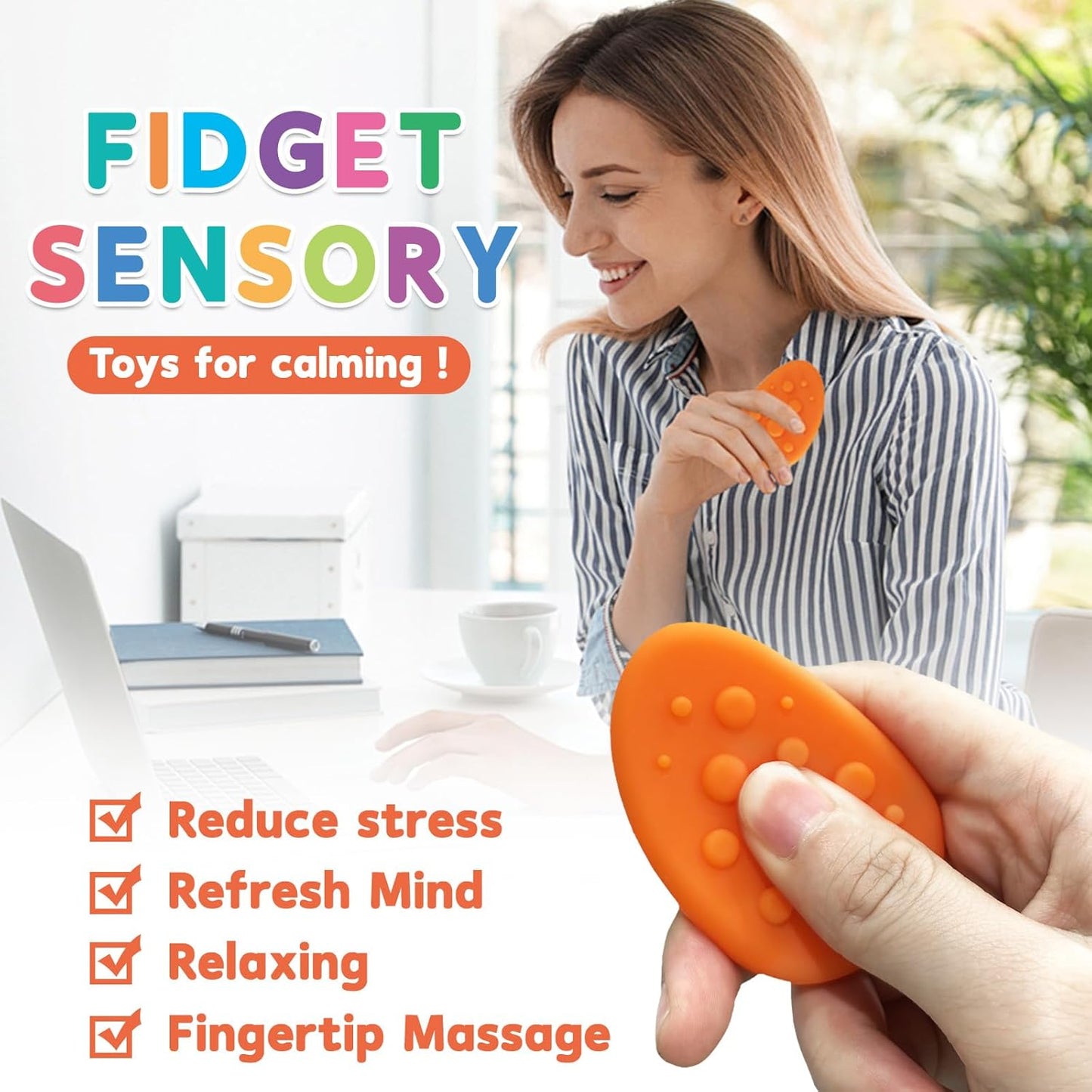 Fidget Toys - Textured Sensory Stone (6pcs)