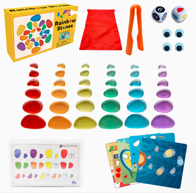 Paico Plastic Rainbow Stone/Pebbles Set