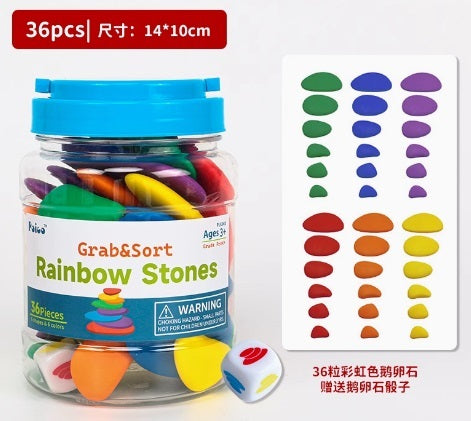 Paico Plastic Rainbow Stone/Pebbles Set
