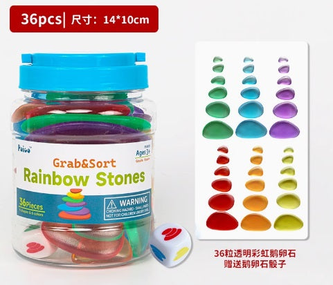 Paico Plastic Rainbow Stone/Pebbles Set