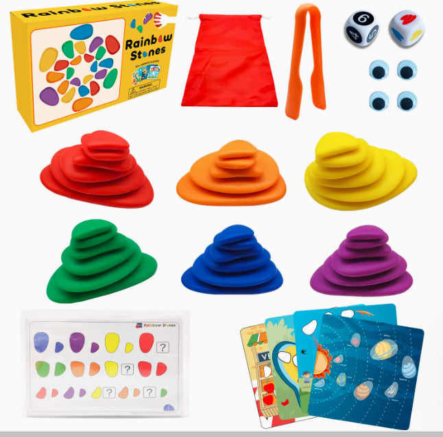 Paico Plastic Rainbow Stone/Pebbles Set