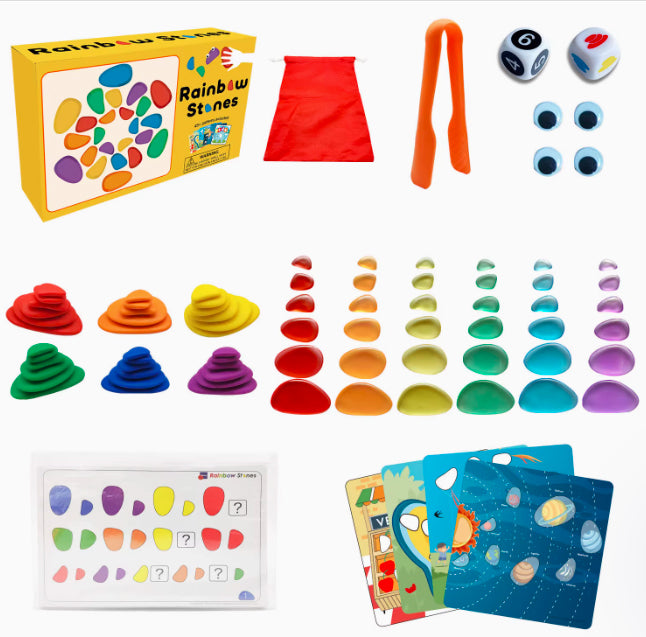 Paico Plastic Rainbow Stone/Pebbles Set