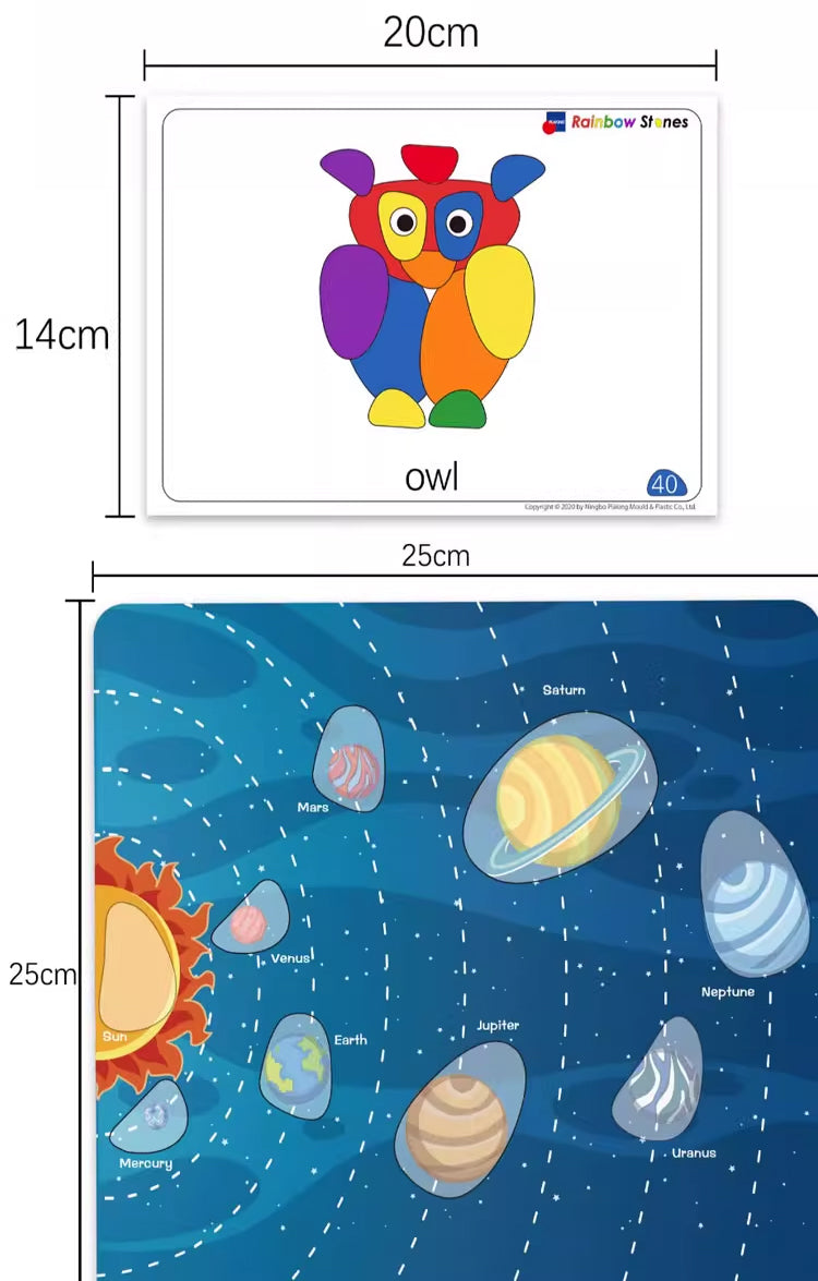 Paico Plastic Rainbow Stone/Pebbles Set