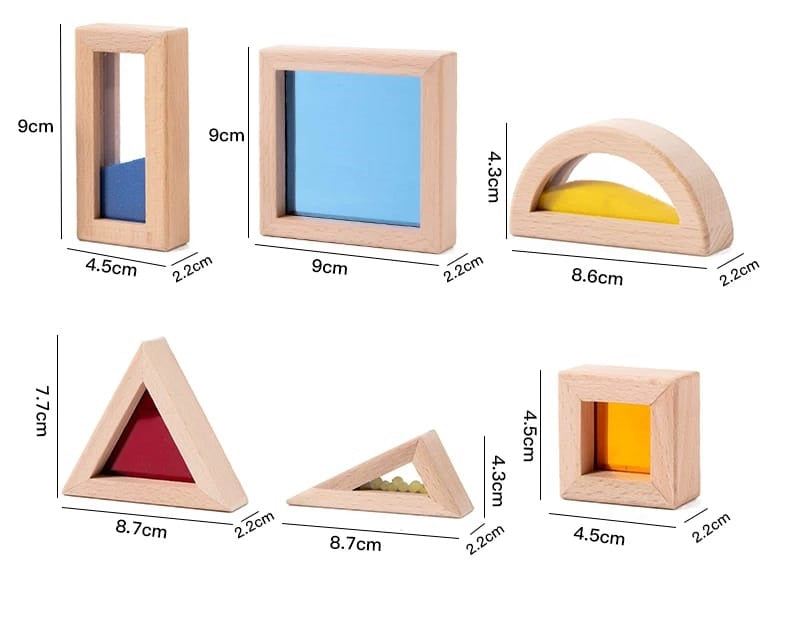 Wooden Sand & Bead & Mirror Color Blocks