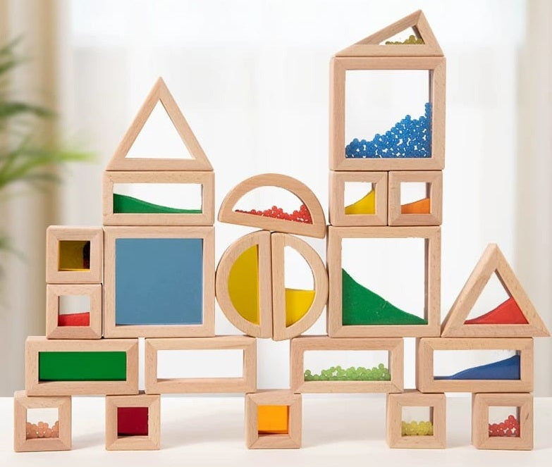 Wooden Sand & Bead & Mirror Color Blocks