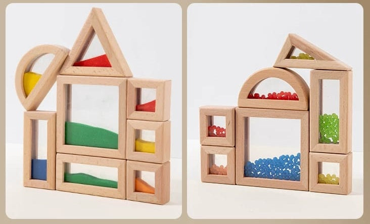Wooden Sand & Bead & Mirror Color Blocks
