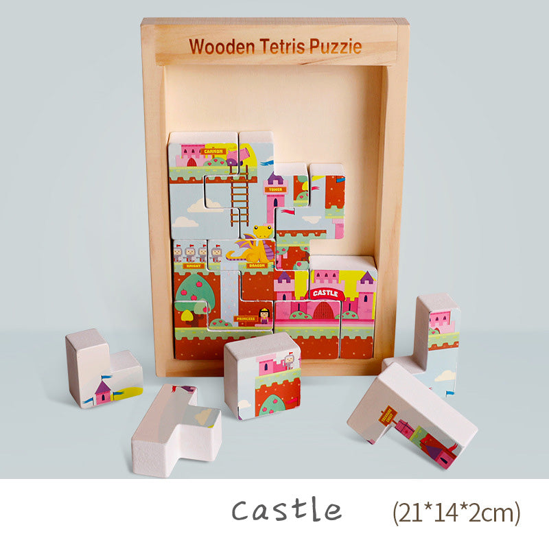 Wooden TETRIS Puzzle