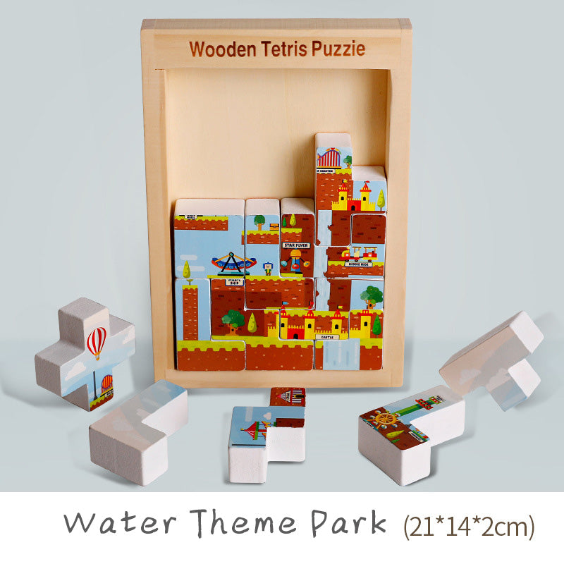 Wooden TETRIS Puzzle