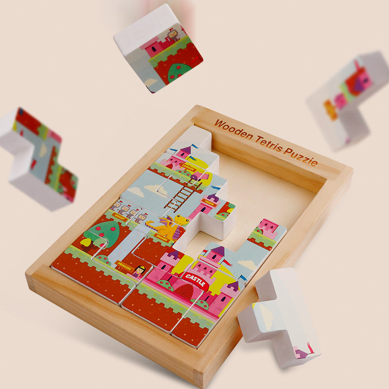 Wooden TETRIS Puzzle