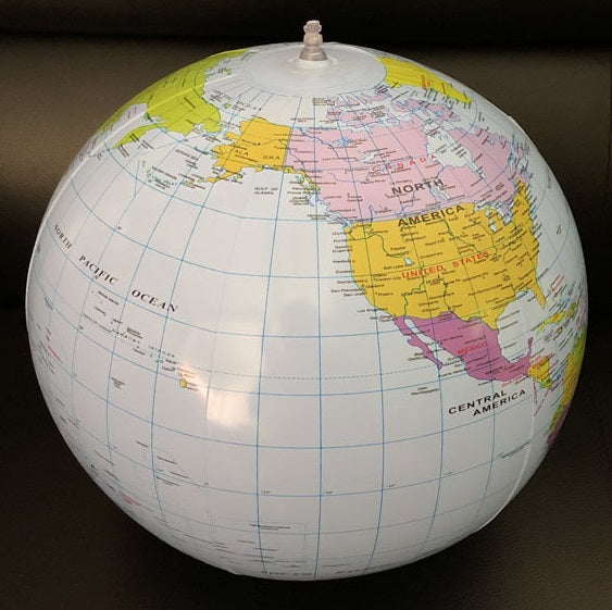 11" Inflatable World Globe