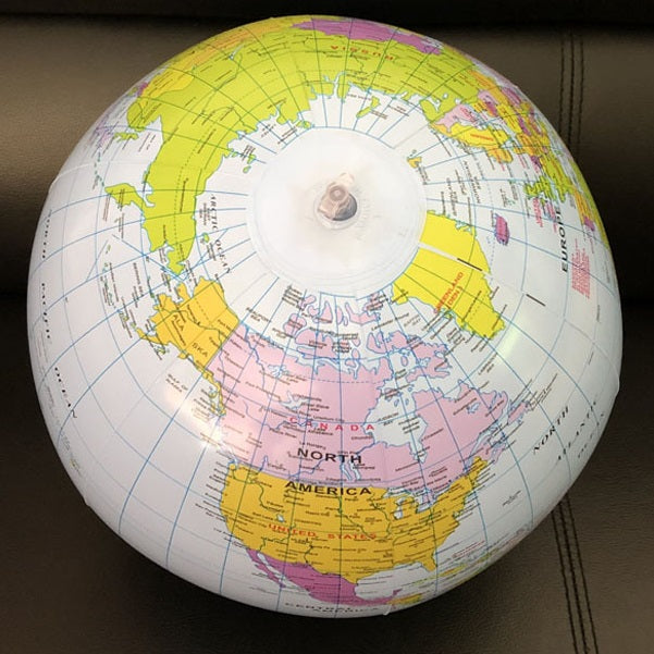 11" Inflatable World Globe